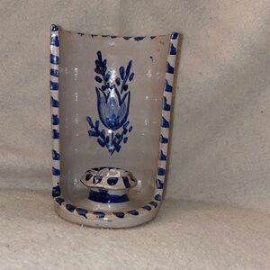 Blue and White Ceramic Candle Holder